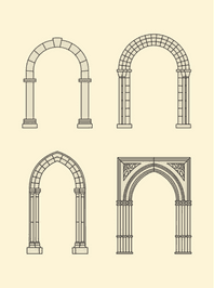 Illustration Showing The Arches Present In The Cathedral. The First Row 