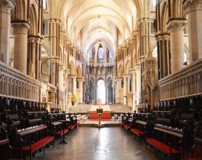 View of the Quire, looking towards St. Augustine's Chair and the Trinity Chapel beyond.